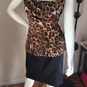 Black satin pencil skirt size 8